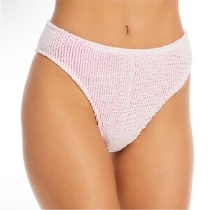 CLEONIE White/Pink Textured Bikini Swim Bottom SZ O/S NWT